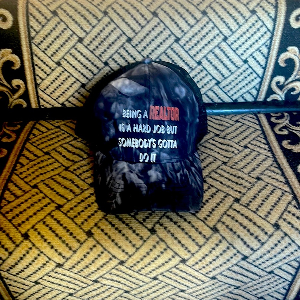 Women’s Gray/ Black Trucker Hat with Outlet for ponytail